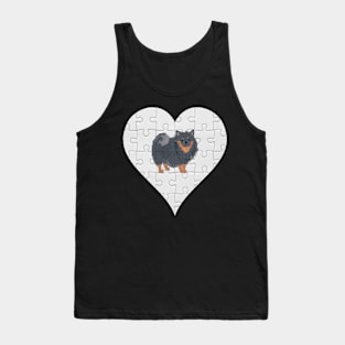 Pomeranian Heart Jigsaw Pieces Design - Gift for Pomeranian Black And Tan Lovers Tank Top